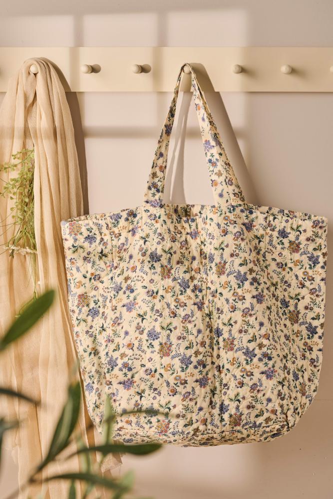 Tasche IB Laursen lila und braune Blumen
